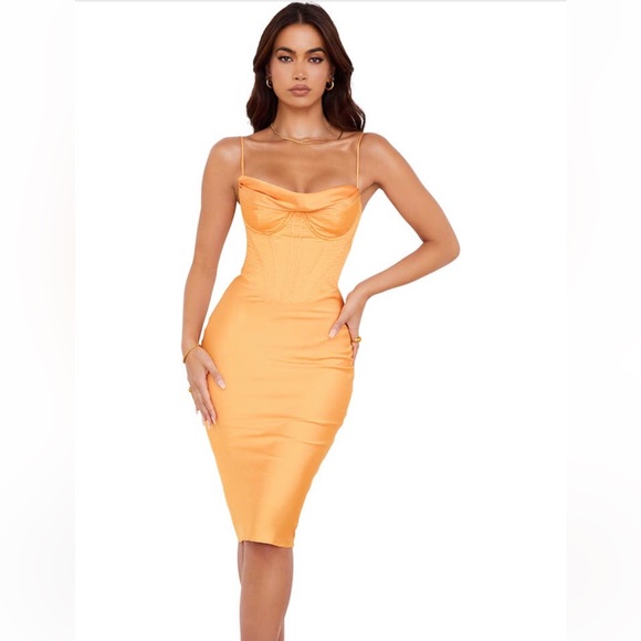 House or CB Myrna Satin Corset Dress - Picture 8 of 9